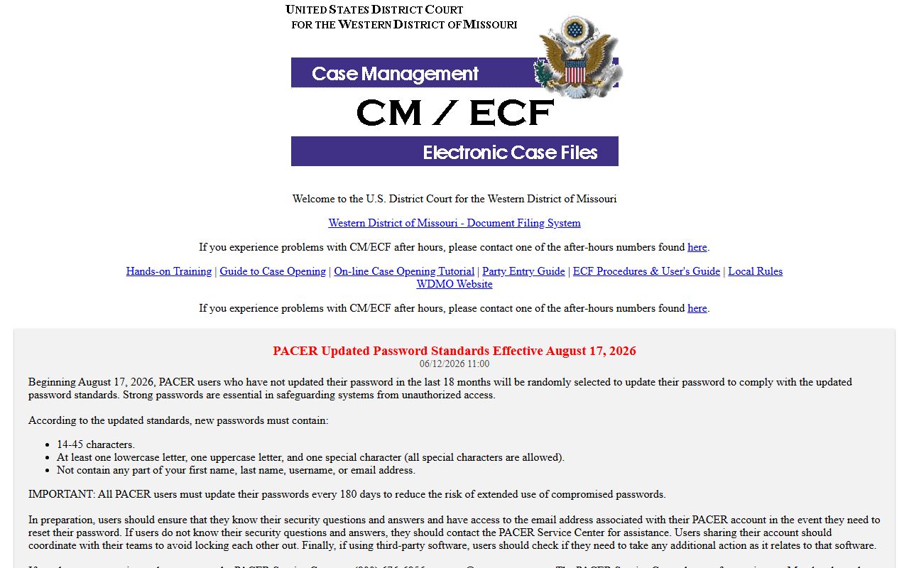 Harrison County clerk records Western District CM ECF source