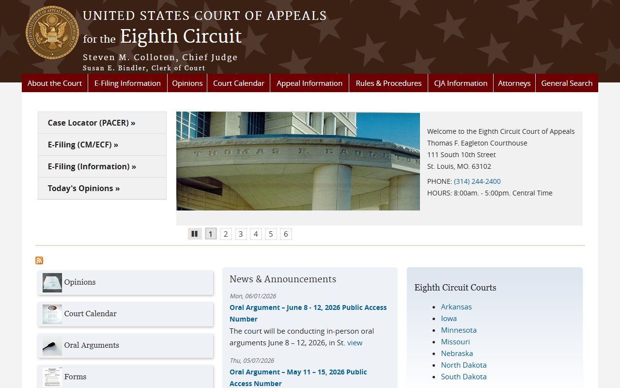 Harrison County clerk records Eighth Circuit Court of Appeals source