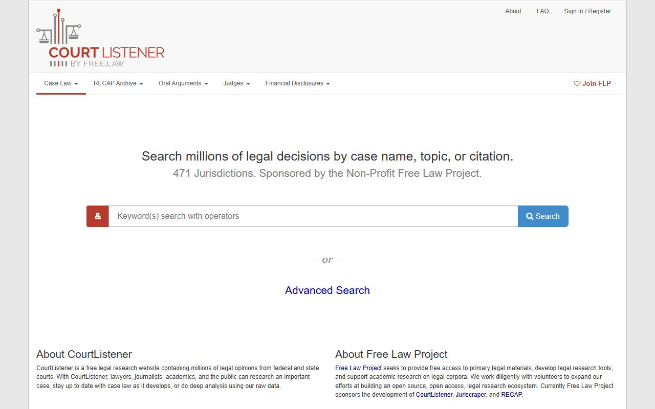 Harrison County court records CourtListener legal research alternative
