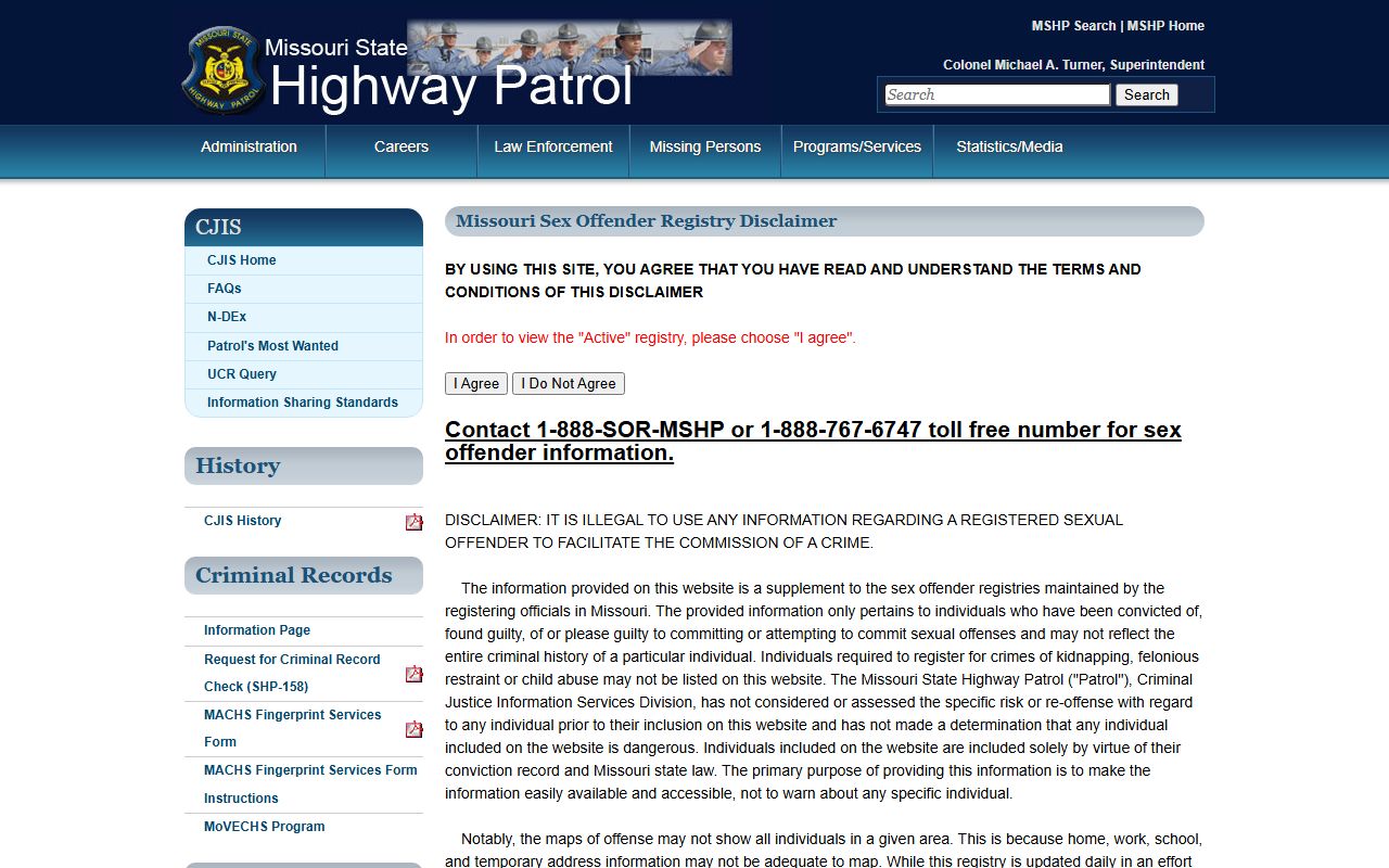 Harrison County Circuit Court MSHP registry information source