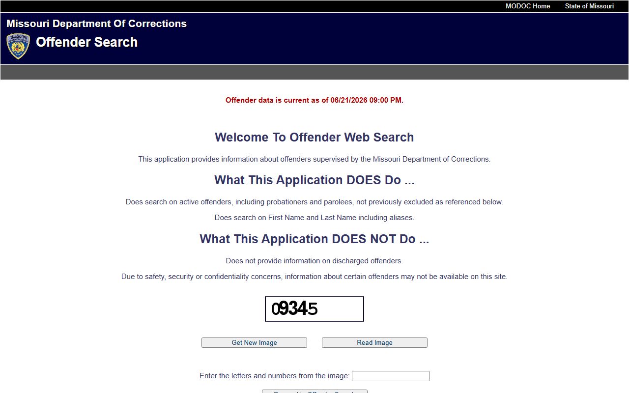 Harrison County inmate records Missouri DOC offender search