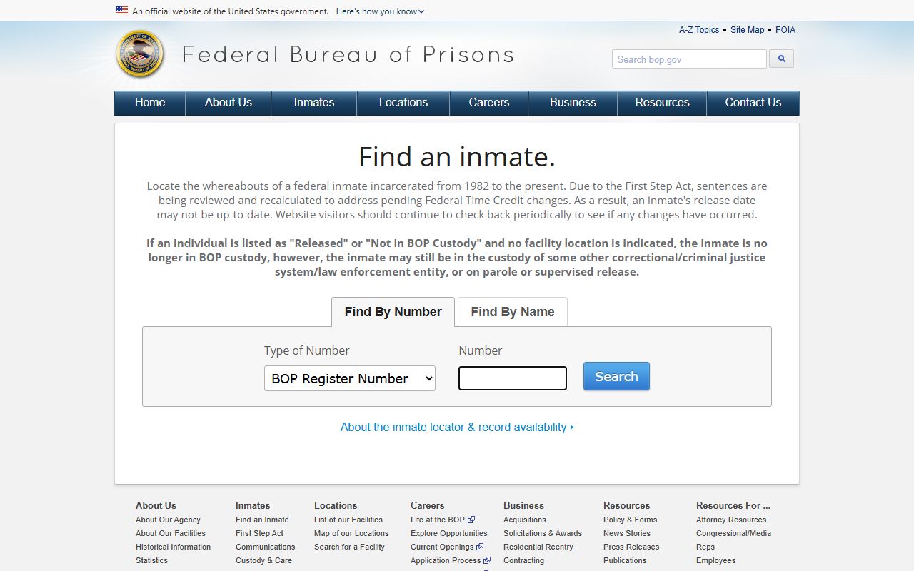 Harrison County inmate records federal inmate locator